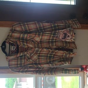 Harley Davidson button up with hood